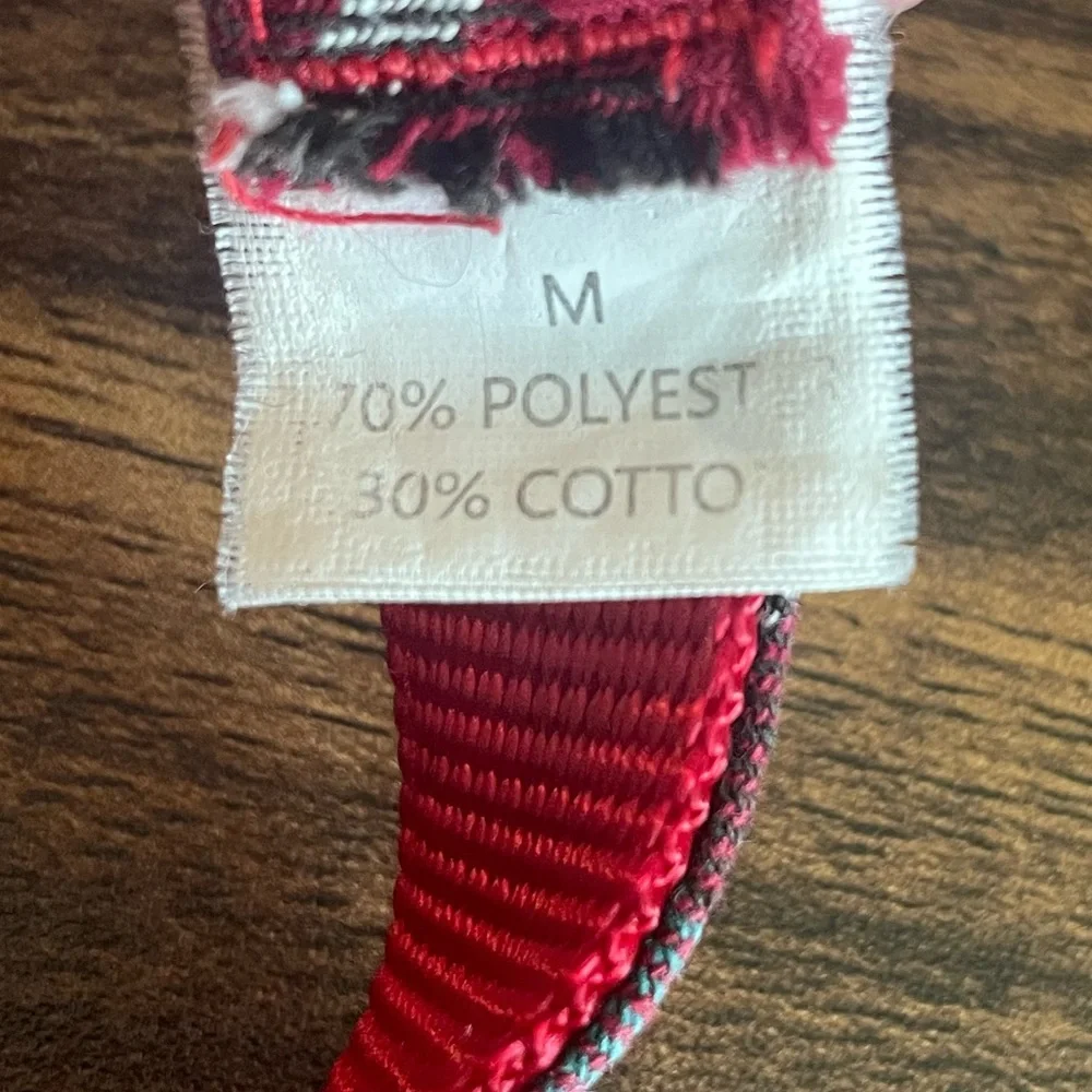 Red plaid dog harness size medium